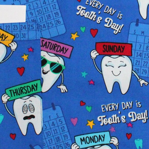 NWT Dickies Dental Theme Short Sleeve V Neck Graphic Scrub Top With Pockets - Picture 15 of 15